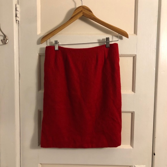 Red Wool Pencil Skirt / 2 for 15 - Picture 1 of 3